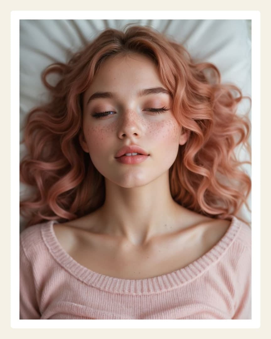 Pink sweater close-up on bed