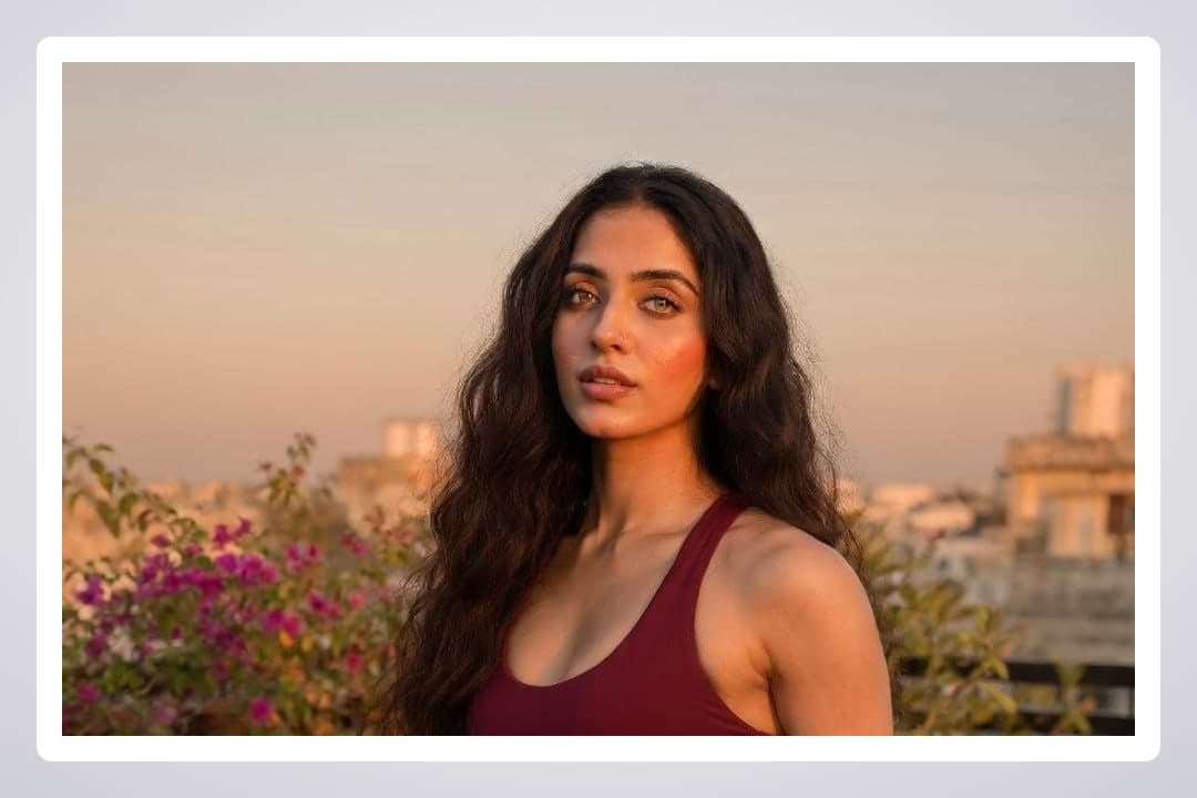 Rooftop golden hour portrait at sunset