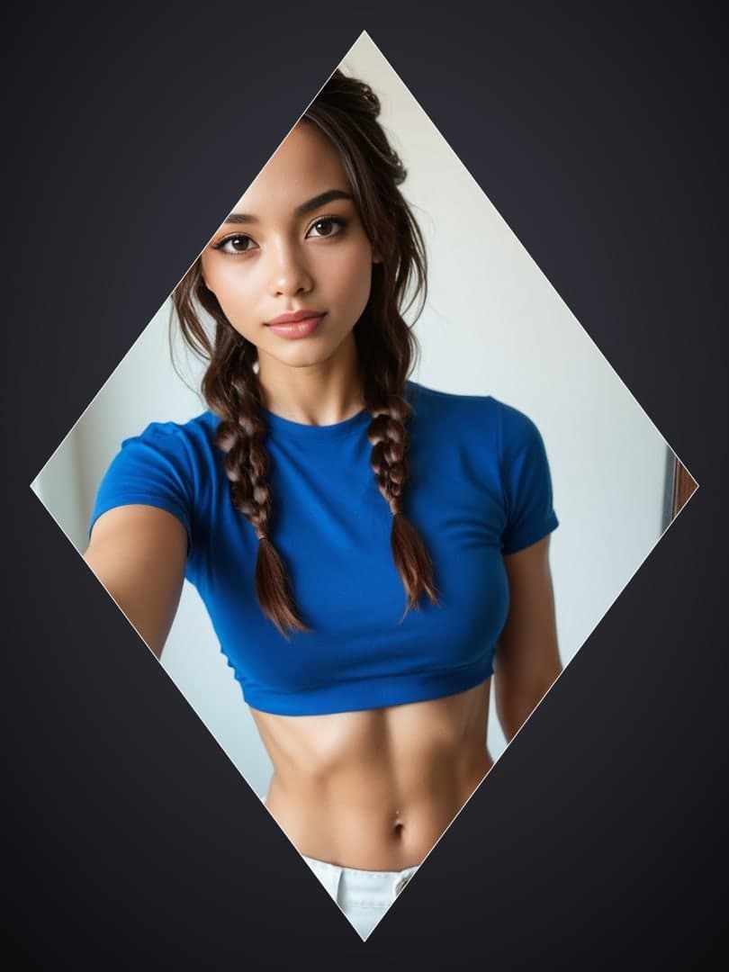 College age selfie crop top
