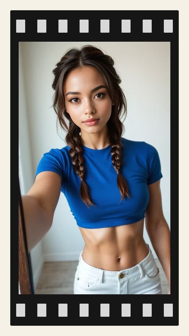 Bright room selfie crop top