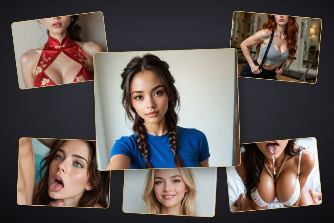 Young adult collage six photos