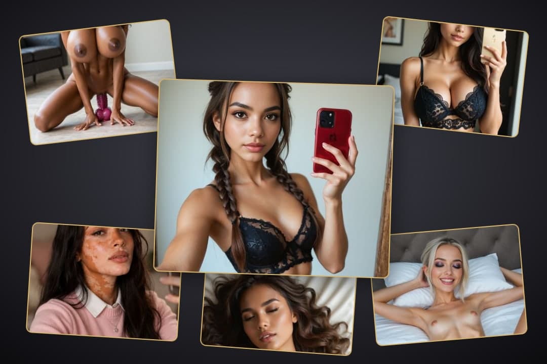 Black lace bra cleavage selfie