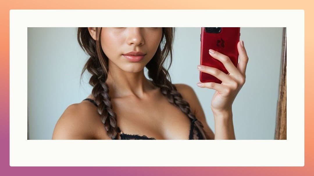 Long box braids close-up selfie