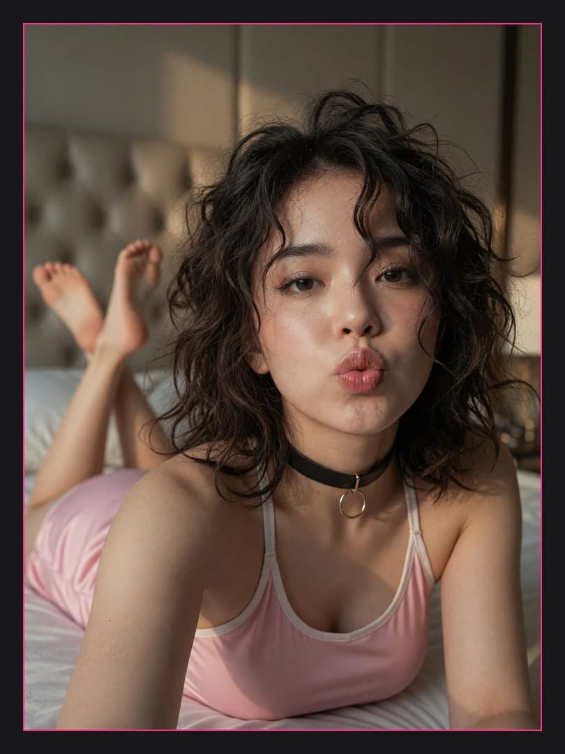 Slim Asian curves on satin sheets