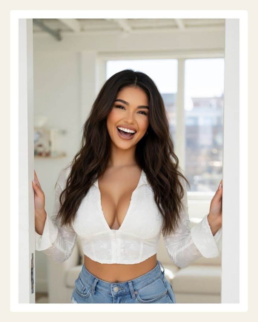 Doorway white lace crop top