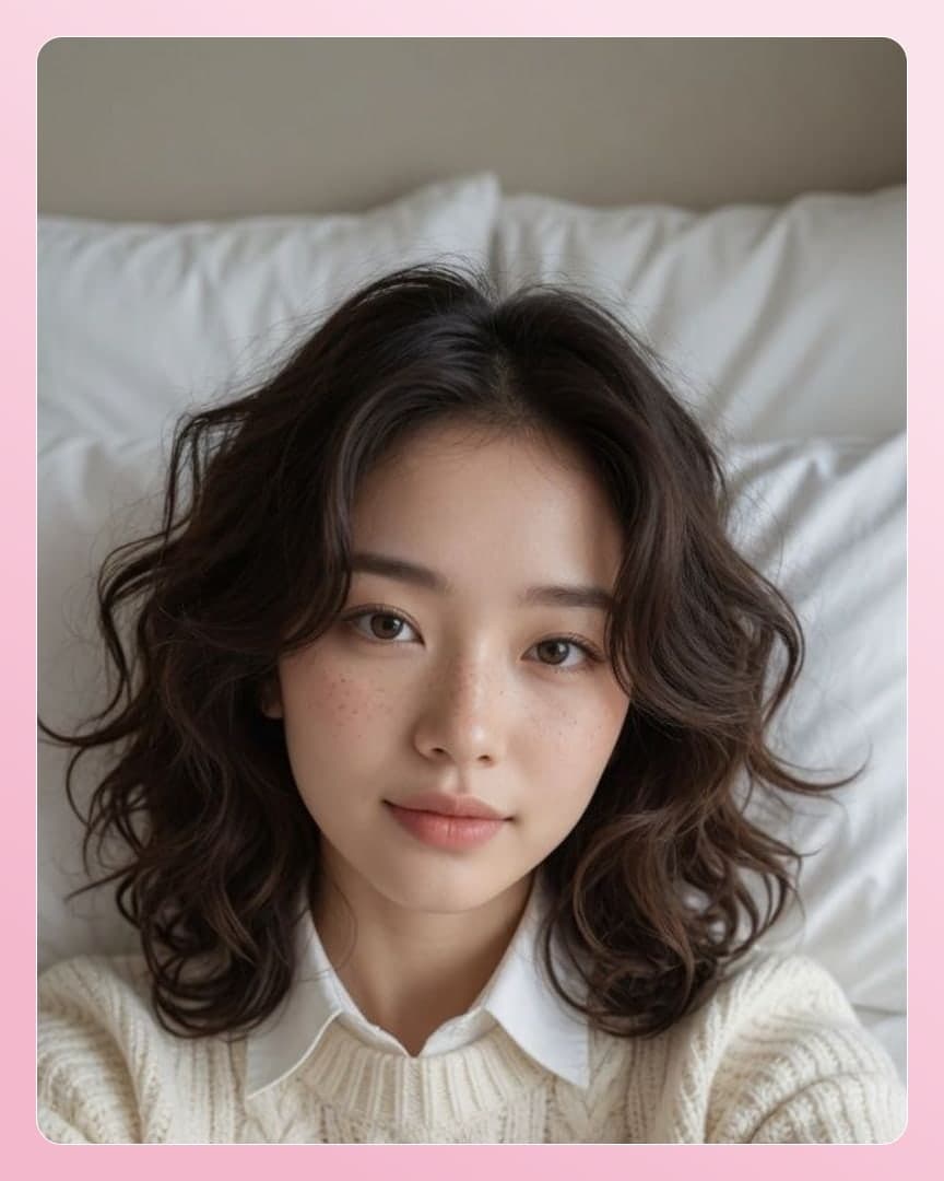 Casual sweater close-up selfie