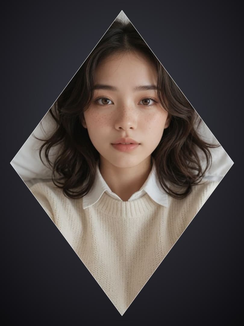 College age Asian sweater portrait