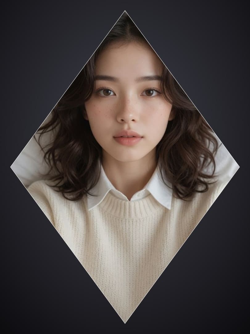 Cream sweater diamond portrait