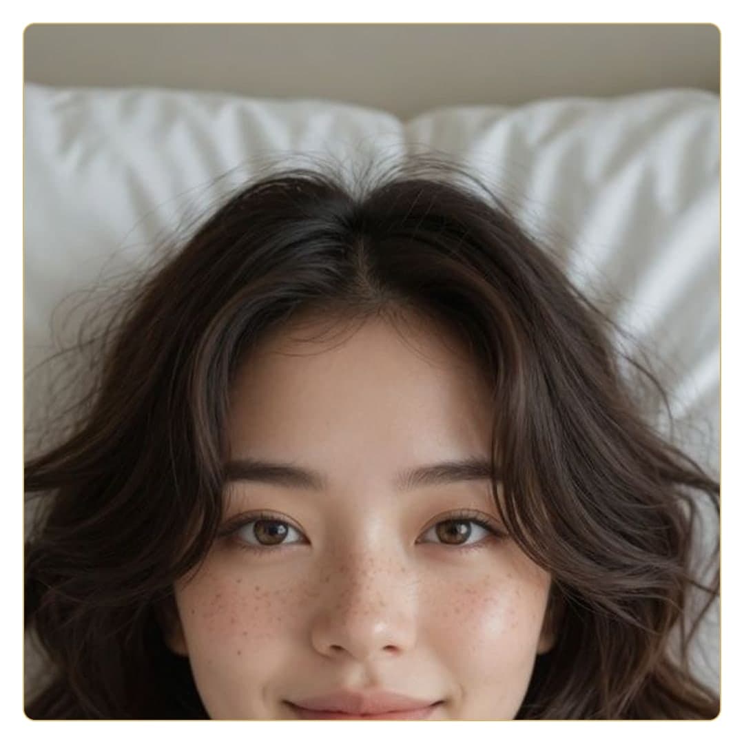 Slim Asian topless in bed