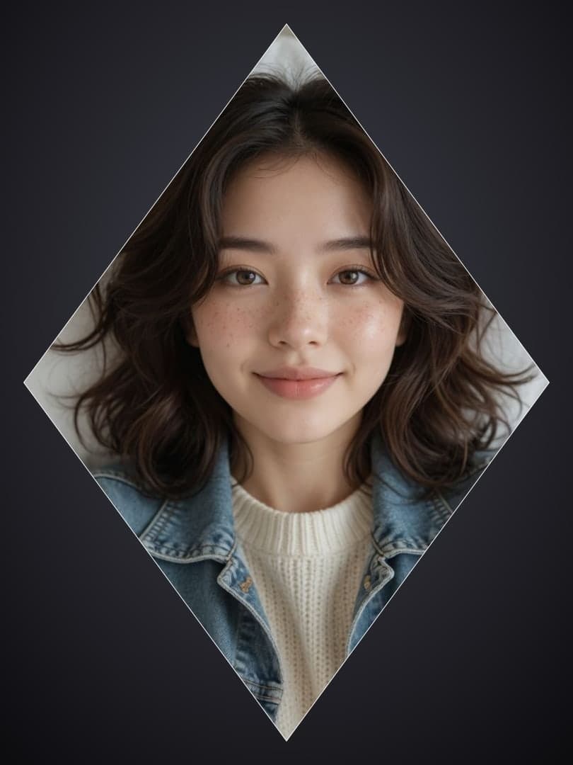 Young adult Asian denim jacket portrait