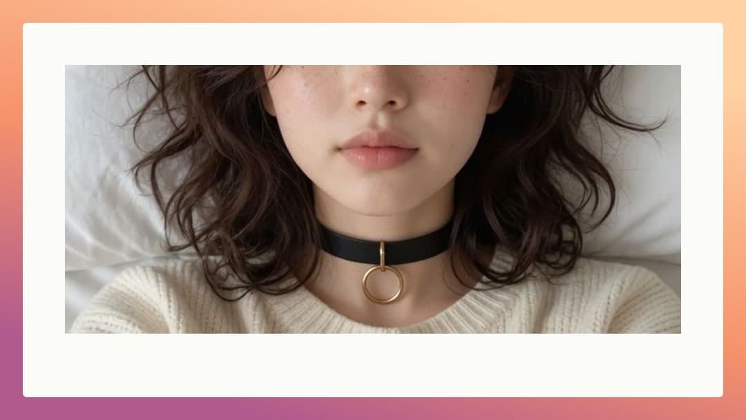 Choker close-up on white sheets