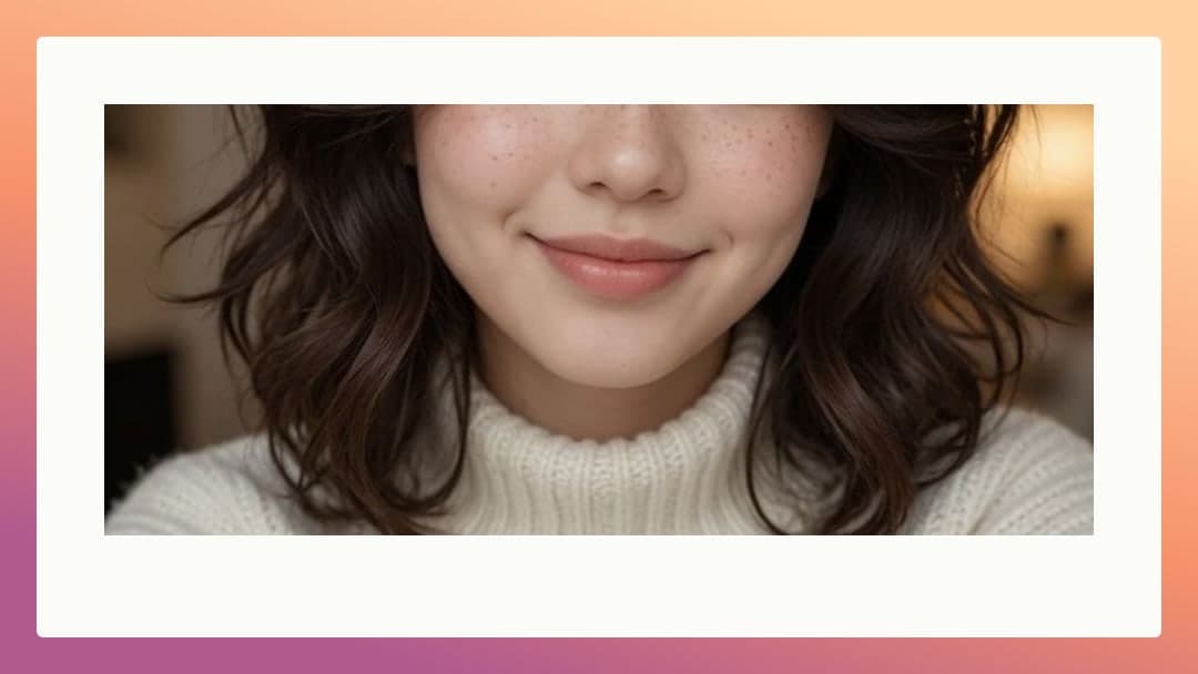 Cream turtleneck close-up portrait