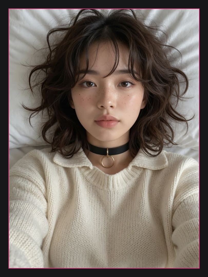 Young Asian on white sheets