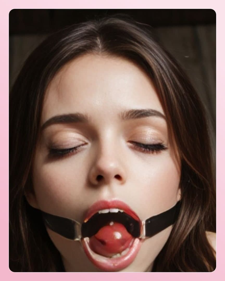 Early 20s brunette with O-ring gag