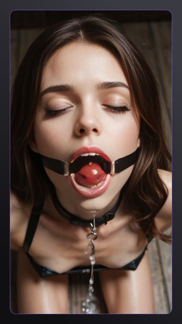 Curvy athletic body in gag