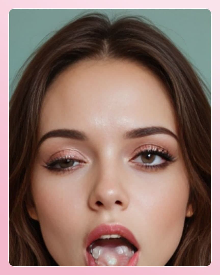 Hazel eyes cum on tongue