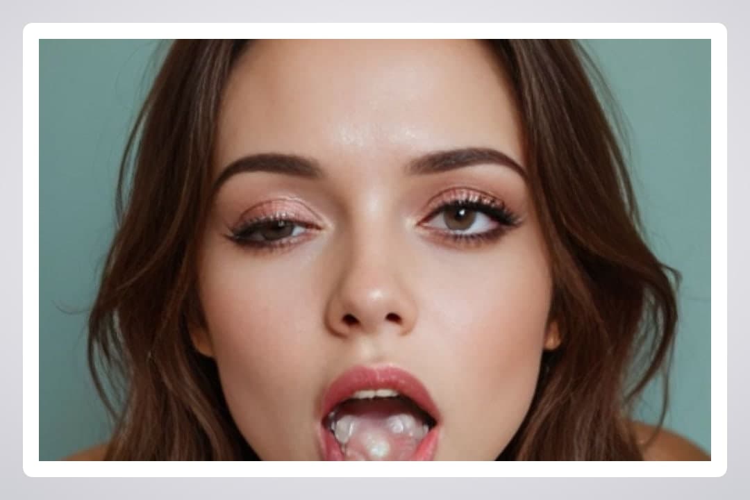 POV cum on tongue close-up