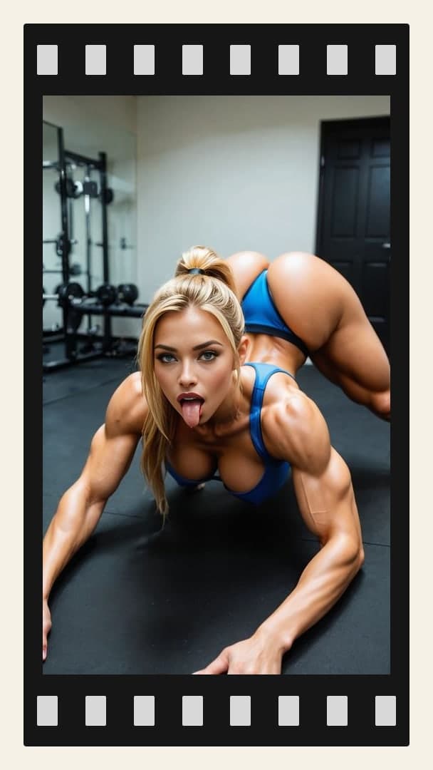 College blonde gym booty pose