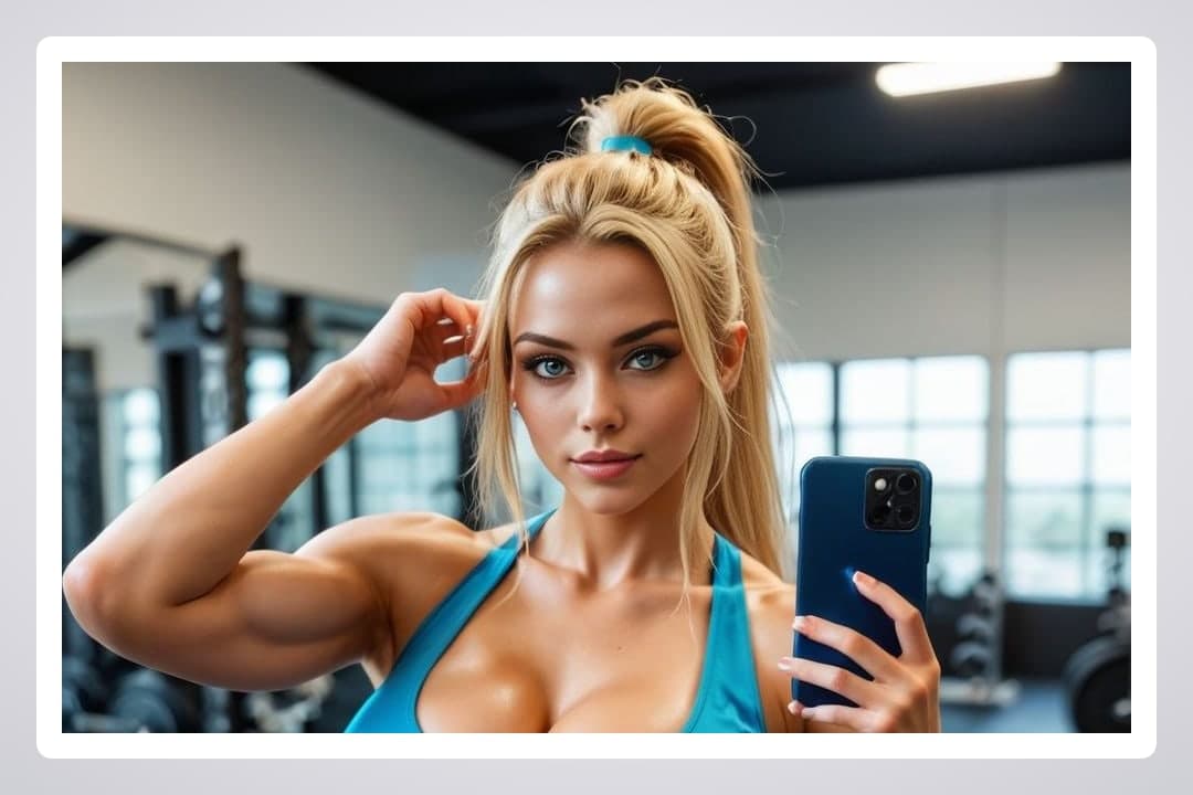 Big natural tits gym selfie