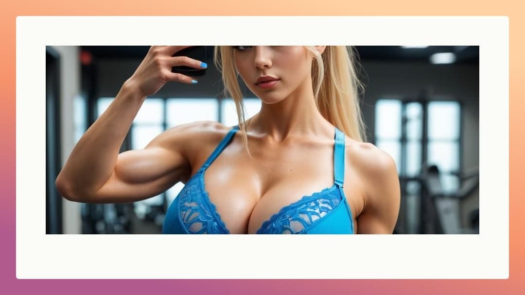 College blonde gym selfie
