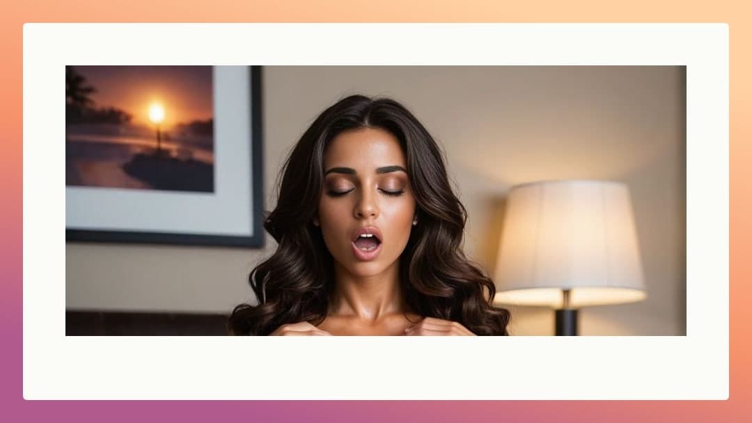 Topless moan on bedroom sheets