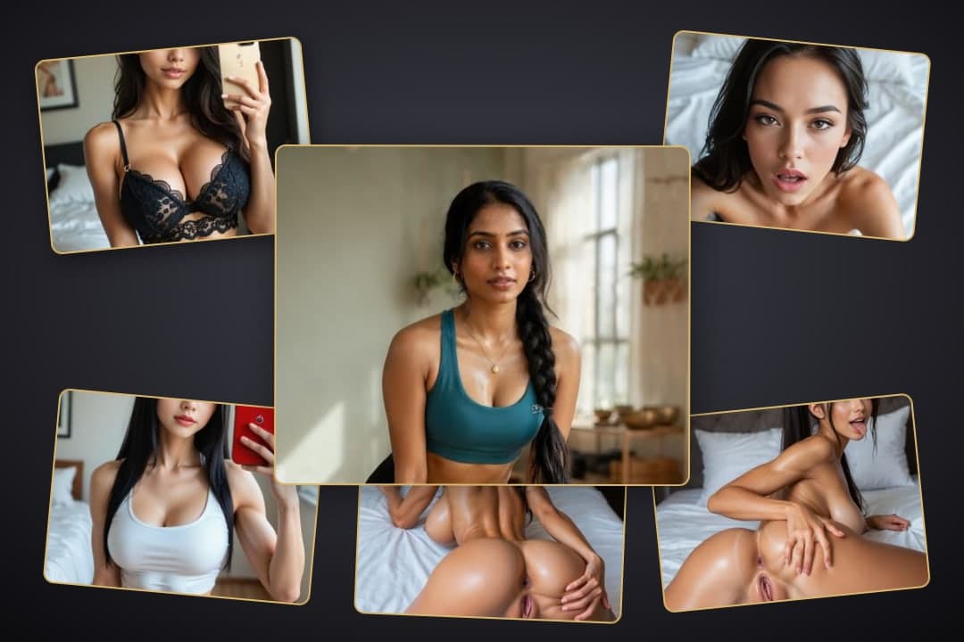 College age Indian model nude collage