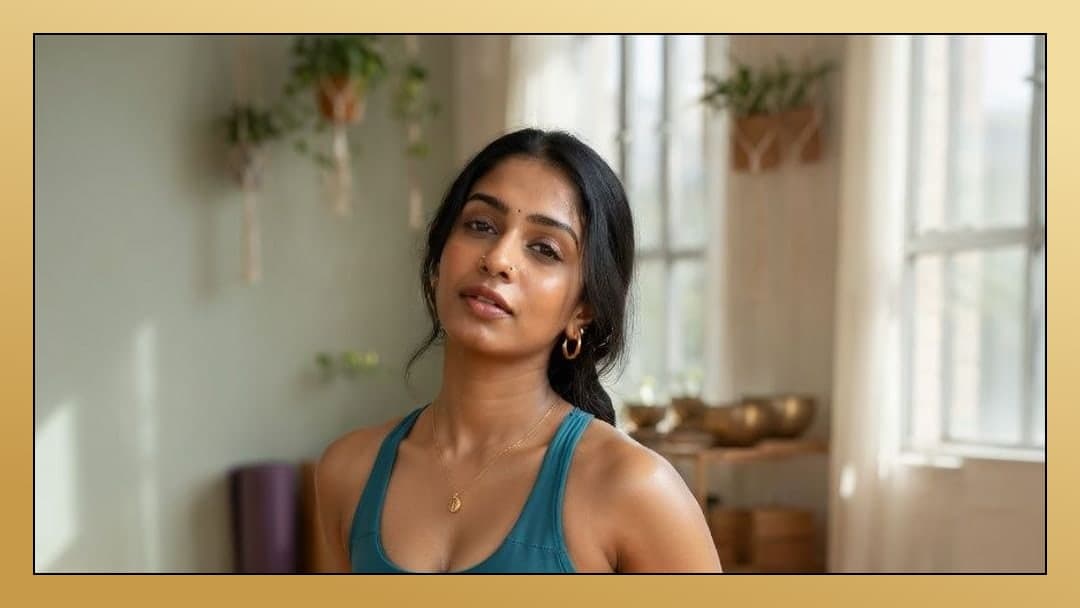 Close-up portrait in teal tank