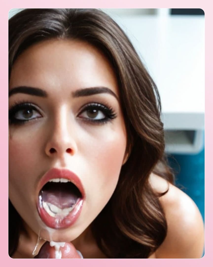 POV facial cum on tongue