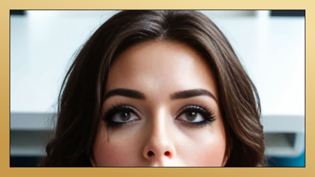 Long wavy brown hair close-up