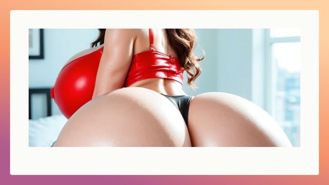 Red latex crop top bedroom view