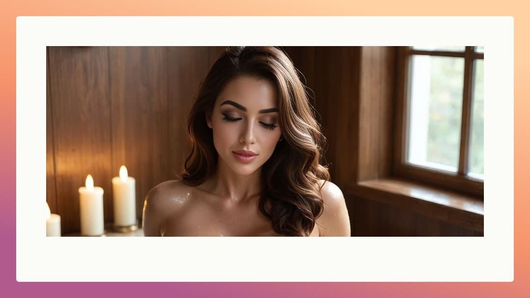 Topless in candlelit bedroom glow
