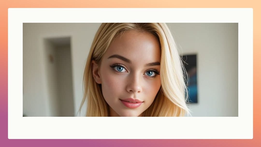 Young adult blonde close-up selfie