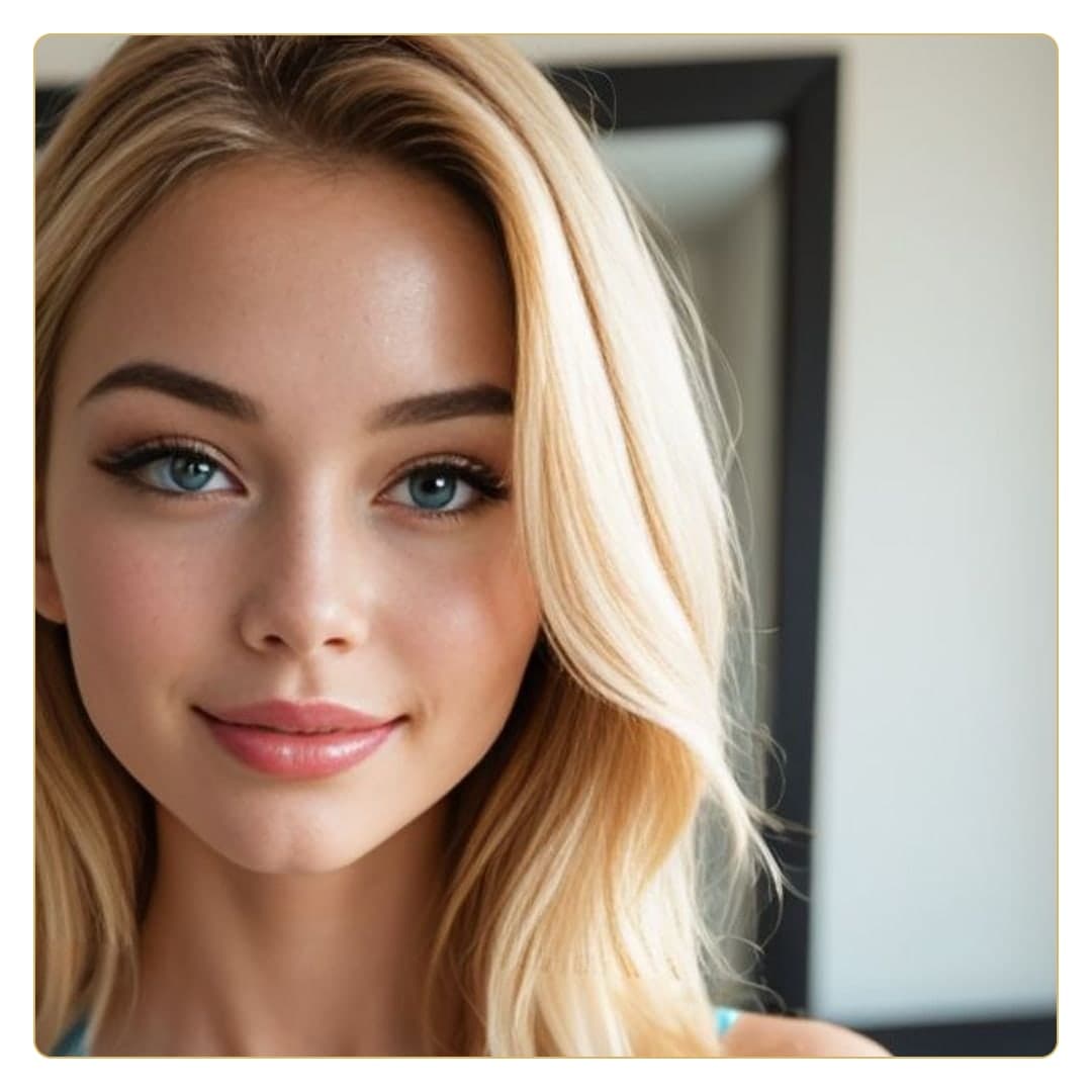 Blue eyes close-up selfie