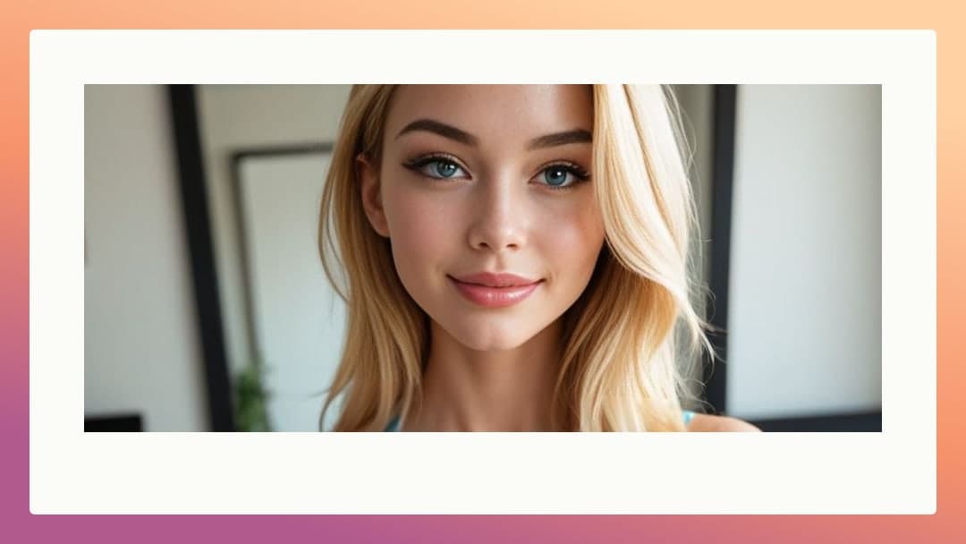 Blonde selfie in soft home light