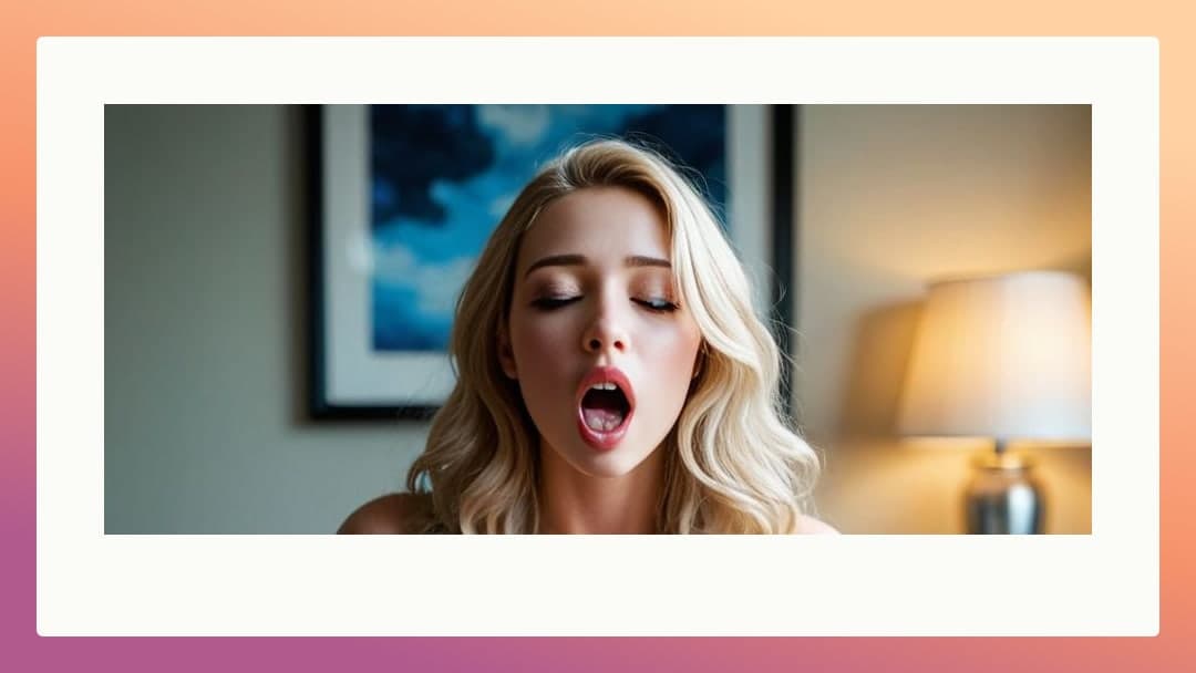 Young adult blonde bedroom ahegao