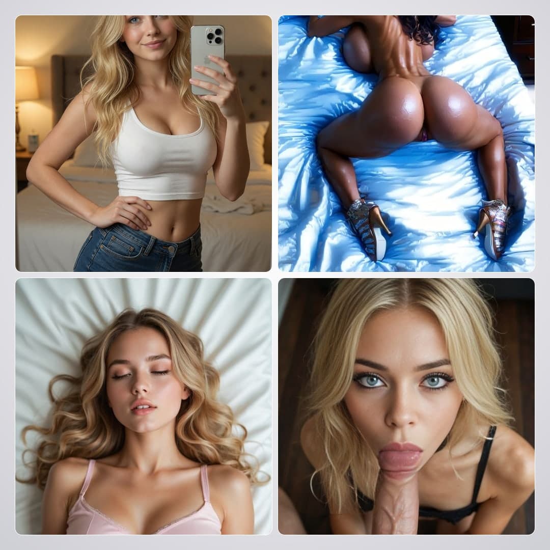 POV blowjob close-up blonde bedroom