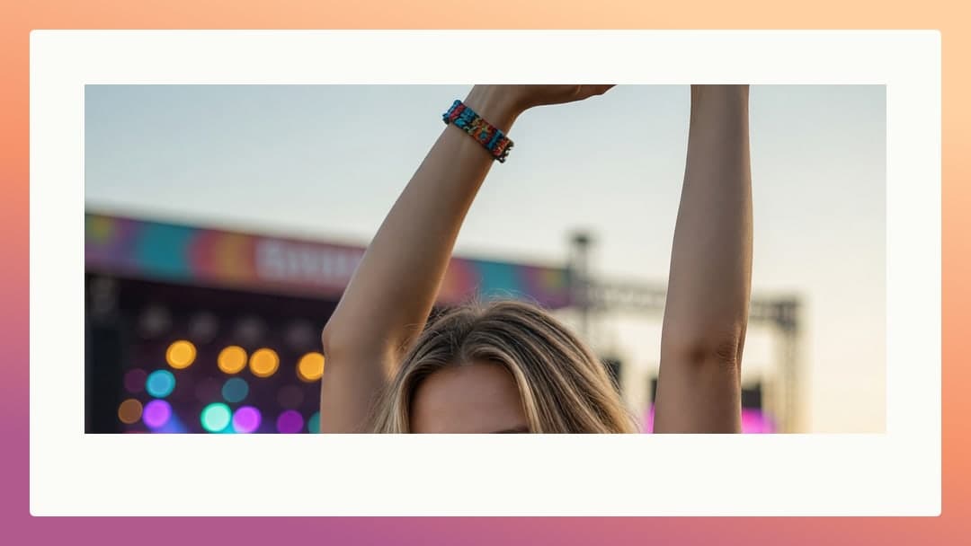 Blonde arms up at music festival