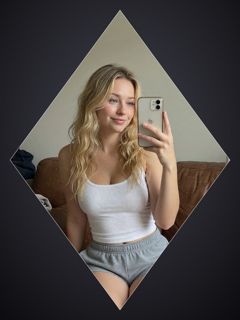 College blonde couch selfie