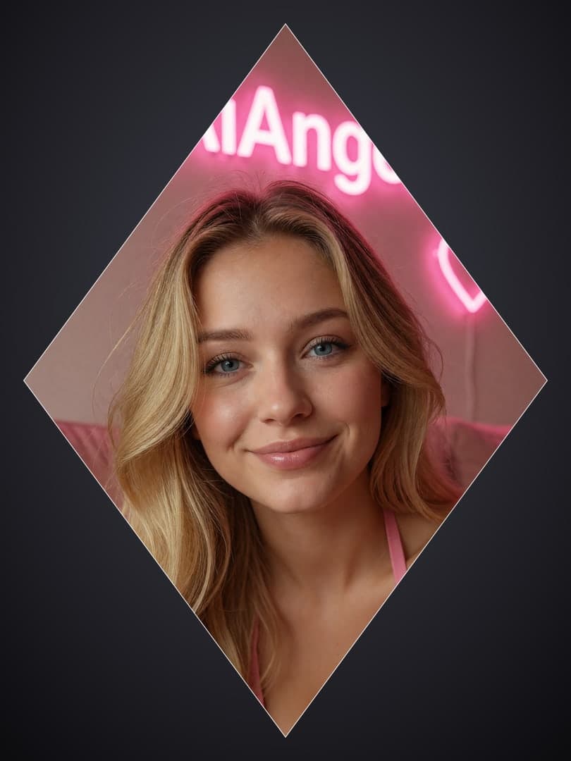 Full body pink top neon selfie