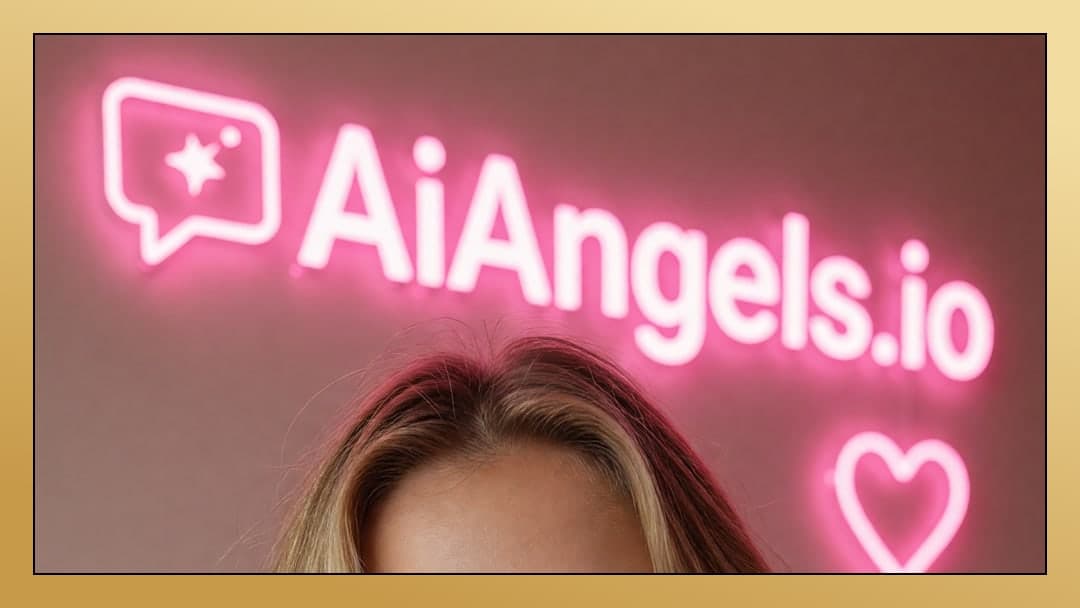 Blonde hair under pink neon sign