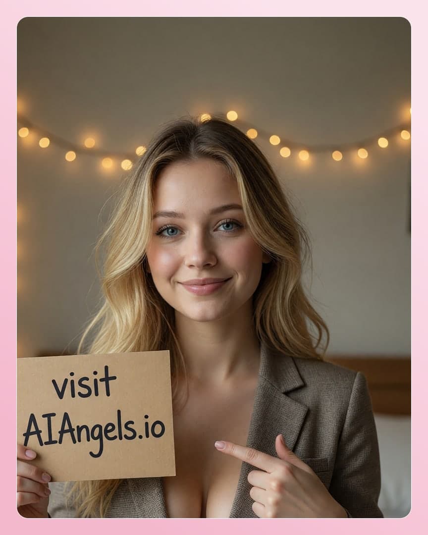 Blonde wavy hair holding sign