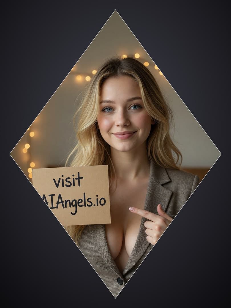 Blonde holding sign full body