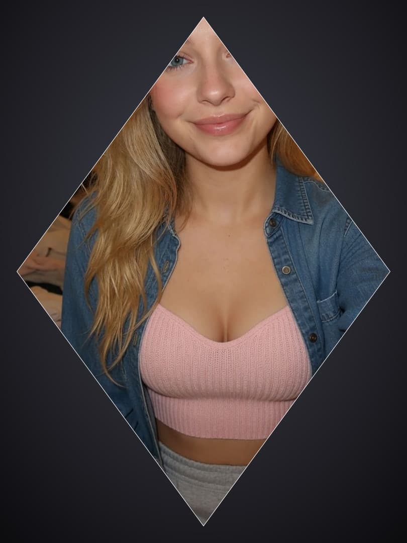 Denim shirt selfie cleavage close-up