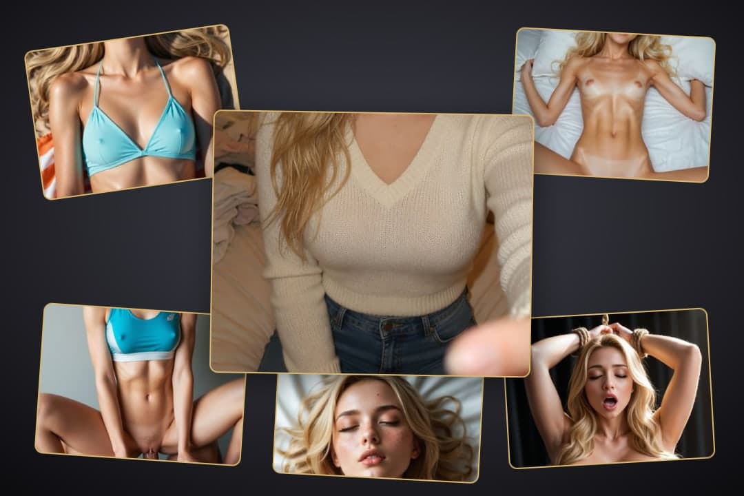 College blonde relaxed on bed