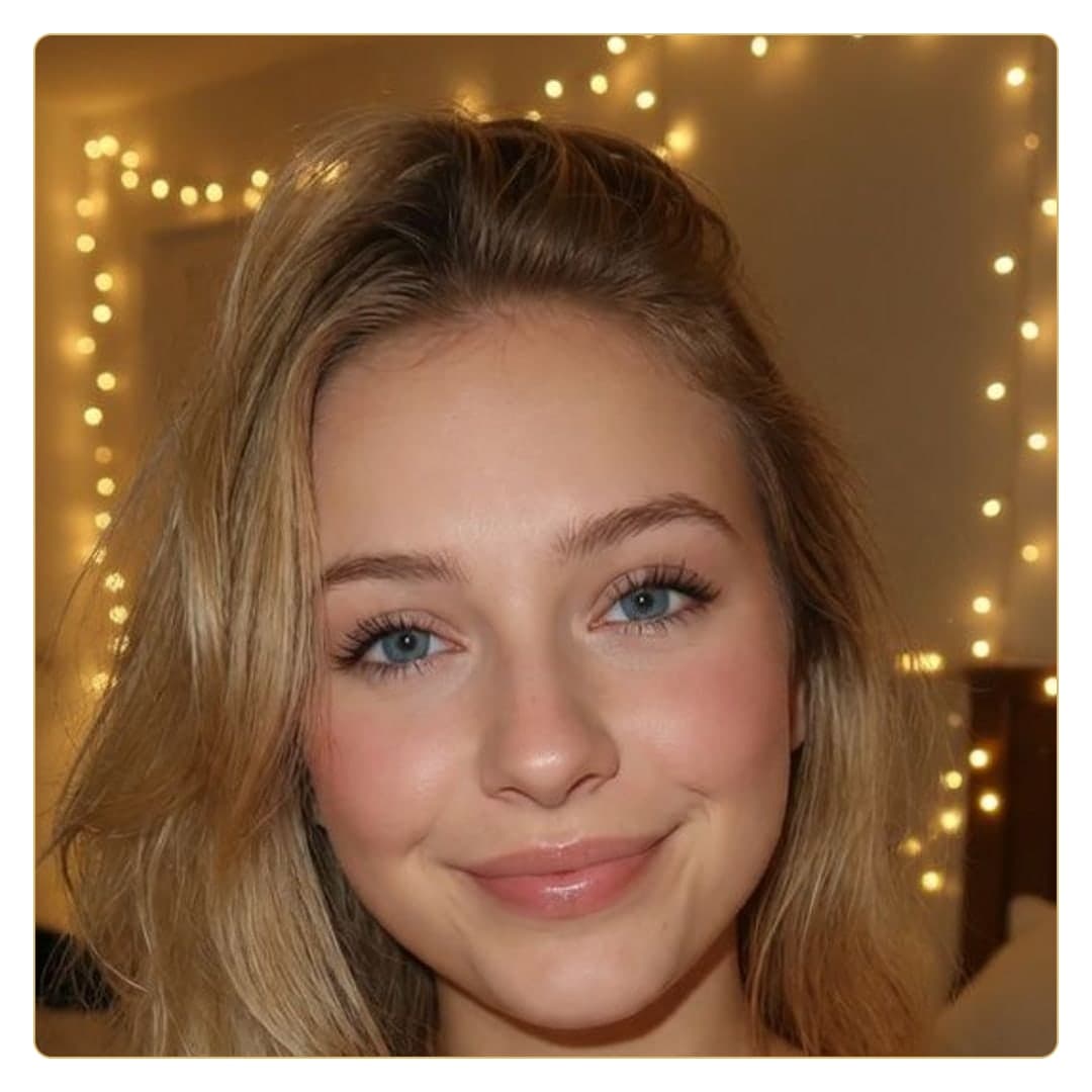 Blonde close-up nude selfie