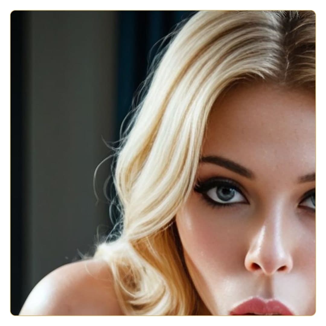 College age blonde close-up topless