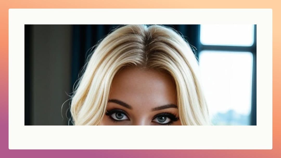 Blonde close-up with blue eyes