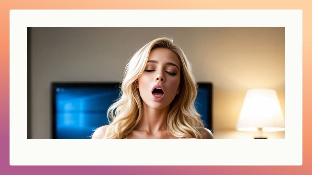 Blonde moaning topless in bed
