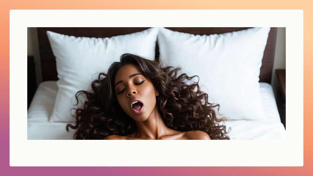Slim ebony topless moan in bed