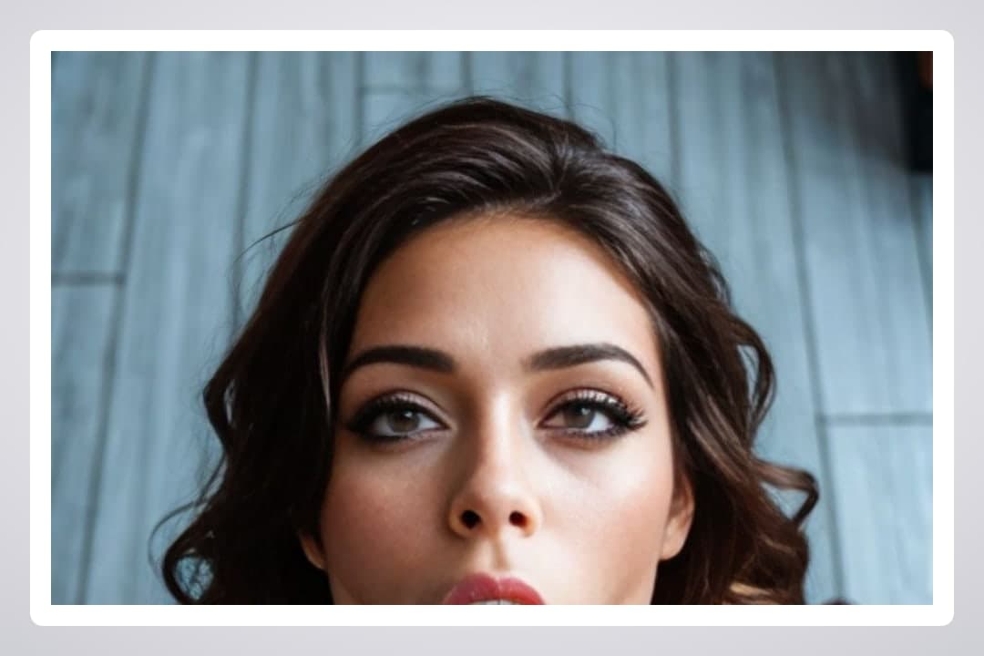 Young adult close-up seductive gaze